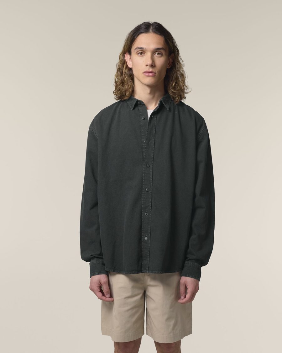 Worker Shirt — Farbe G. DYED BLACK ROCK
