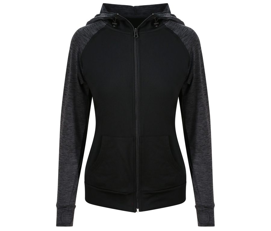 WOMEN'S COOL CONTRAST ZOODIE — Farbe BLACK / BLACK SLATE MELANGE
