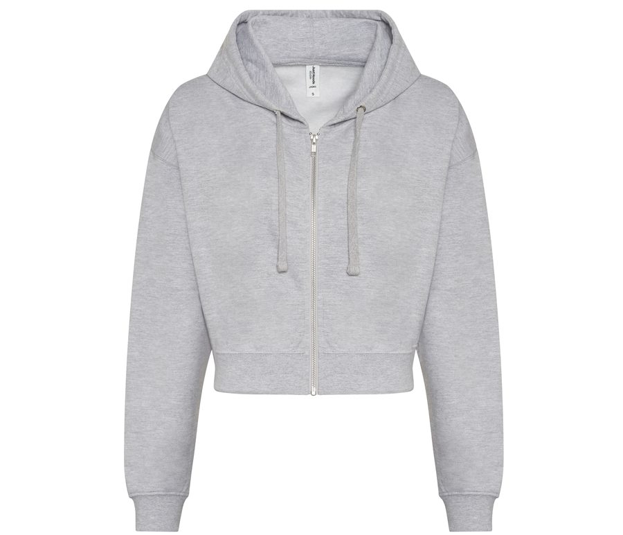 WOMEN'S FASHION CROPPED ZOODIE — Farbe HEATHER GREY