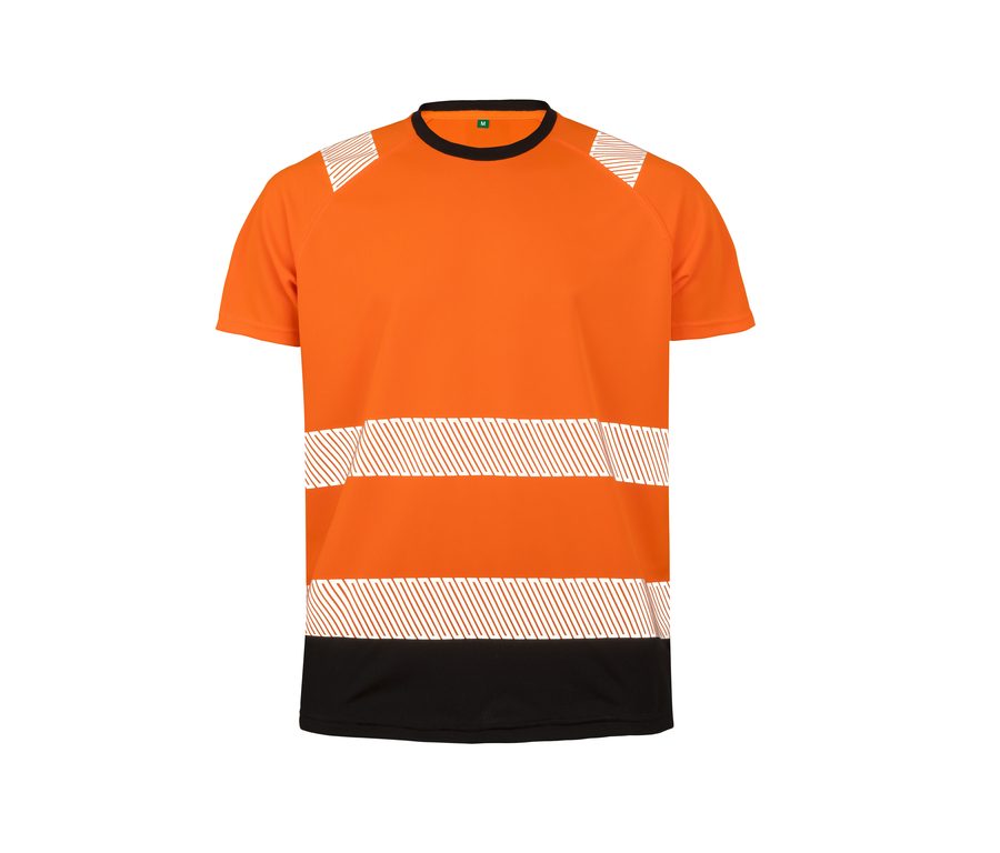 RECYCLED SAFETY T-SHIRT — Farbe FLUO ORANGE / BLACK