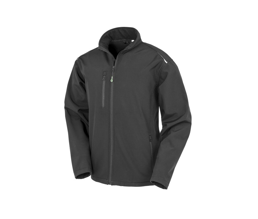 RECYCLED 3-LAYER PRINTABLE SOFTSHELL JACKET — Farbe BLACK