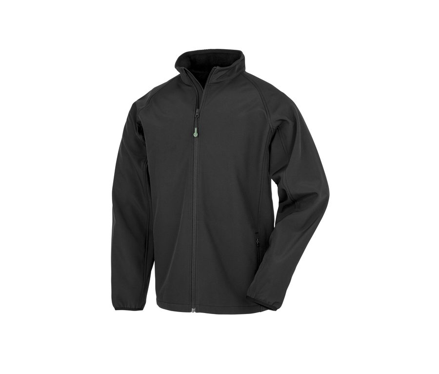 MENS RECYCLED 2-LAYER PRINTABLE SOFTSHELL JACKET — Farbe BLACK