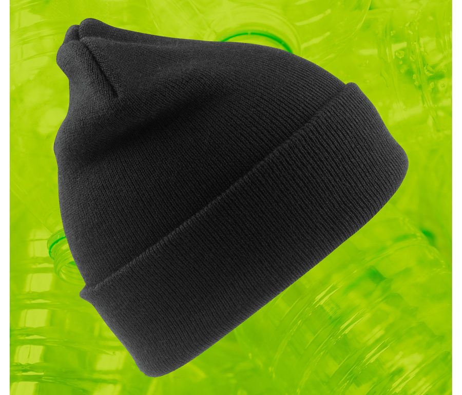 RECYCLED WOOLLY SKI HAT — Farbe BLACK