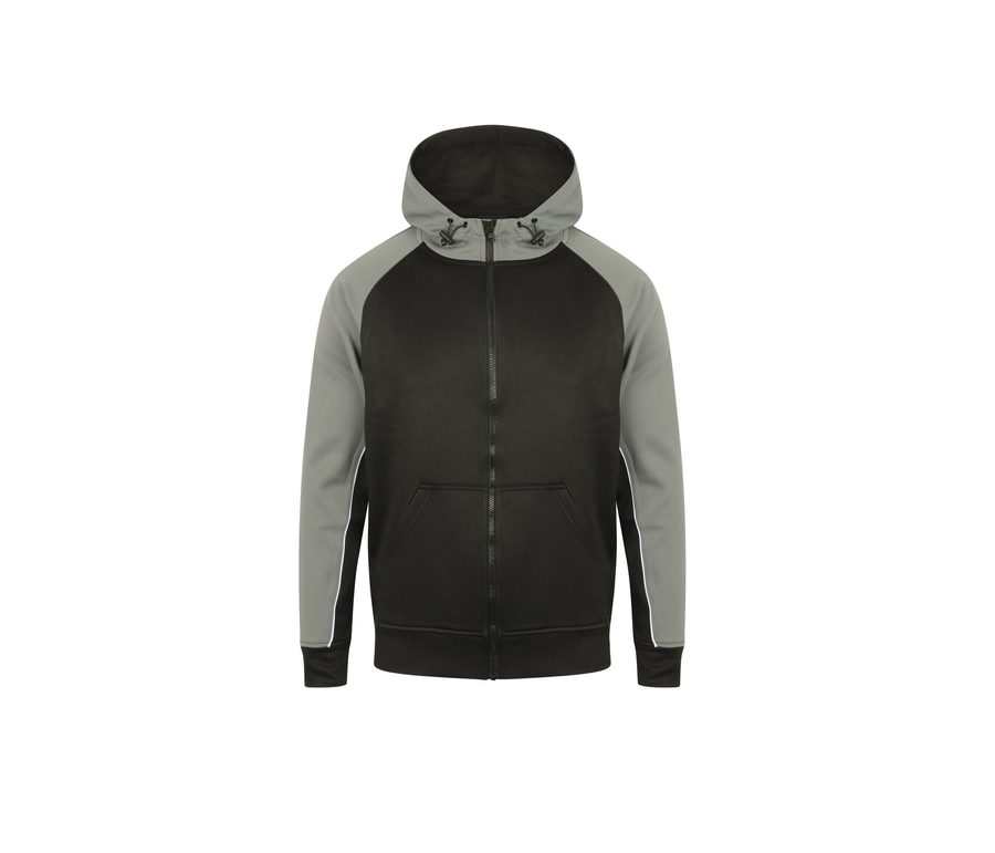 PANELLED SPORTS HOODIE — Farbe BLACK / GUNMETAL GREY / WHITE