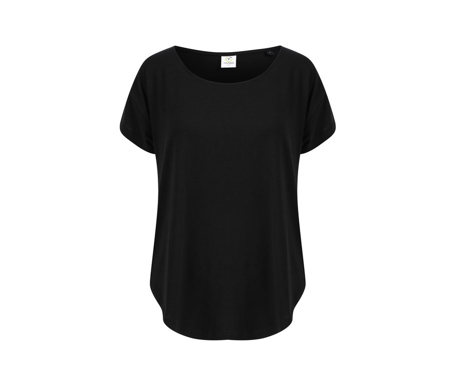 SCOOP NECK TEE — Farbe BLACK