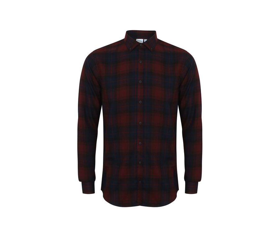 MEN'S CHECK CASUAL SHIRT — Farbe BURGUNDY/CHECK