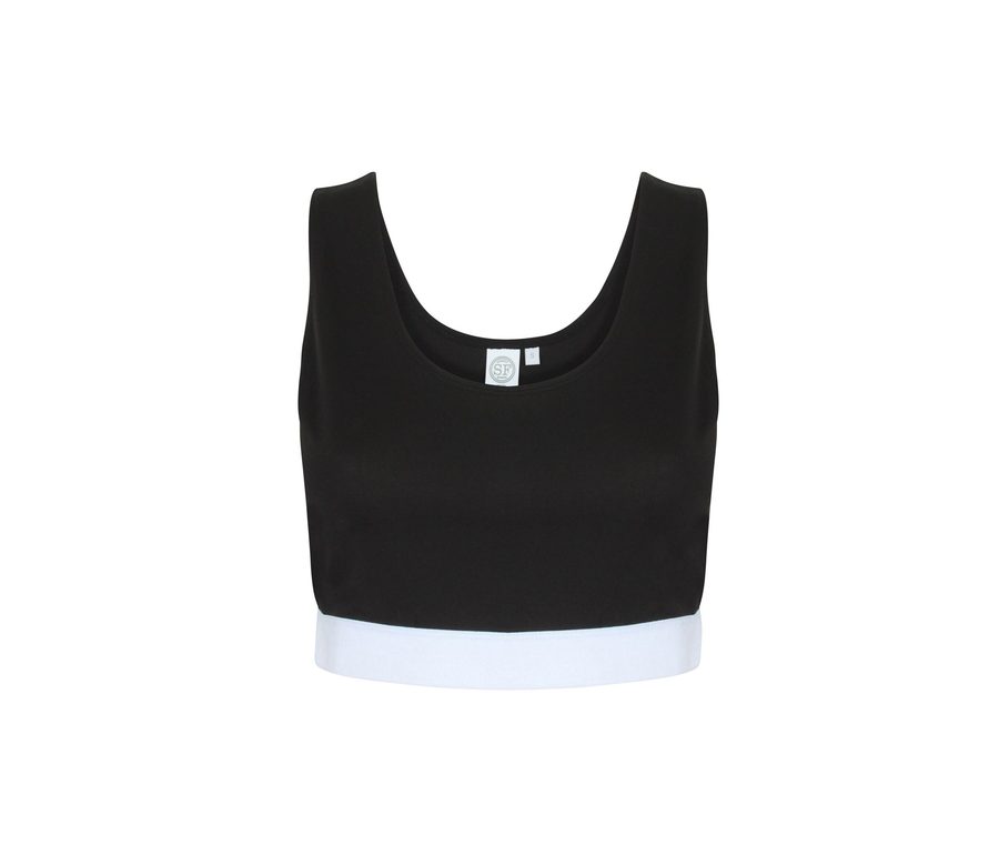 WOMEN'S FASHION CROP TOP — Farbe BLACK / WHITE