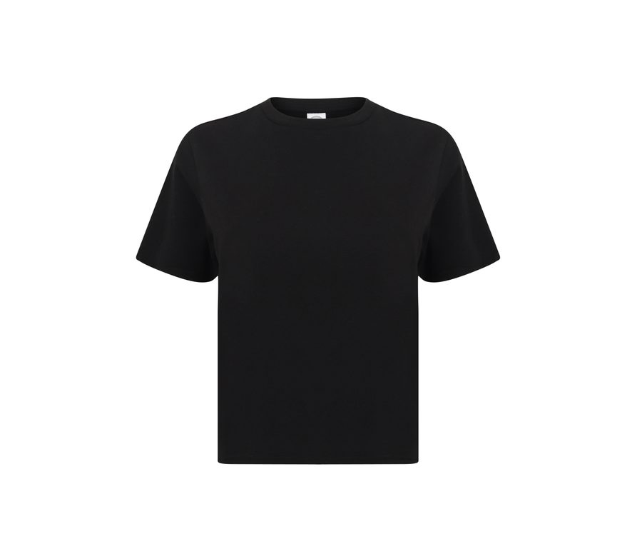 WOMEN'S CROPPED BOXY T — Farbe BLACK