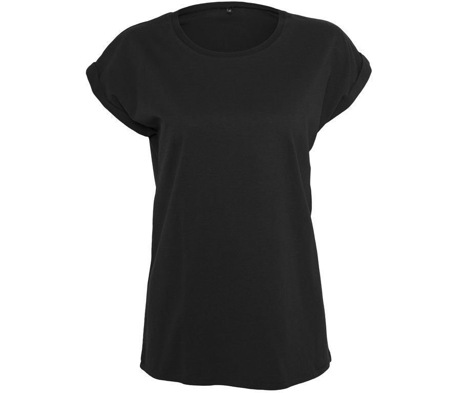LADIES ORGANIC EXTENDED SHOULDER TEE — Farbe BLACK
