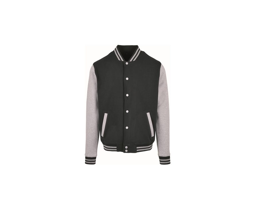 COLLEGE JACKET — Farbe BLACK / HEATHER GREY