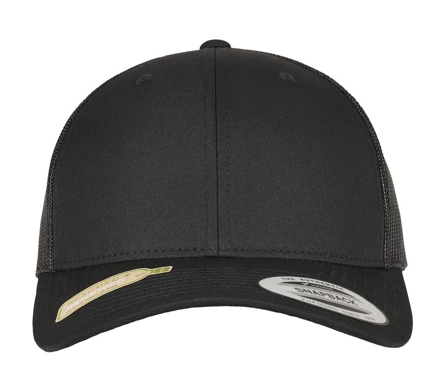 Trucker Recycled Polyester Fabric Cap — Farbe BLACK