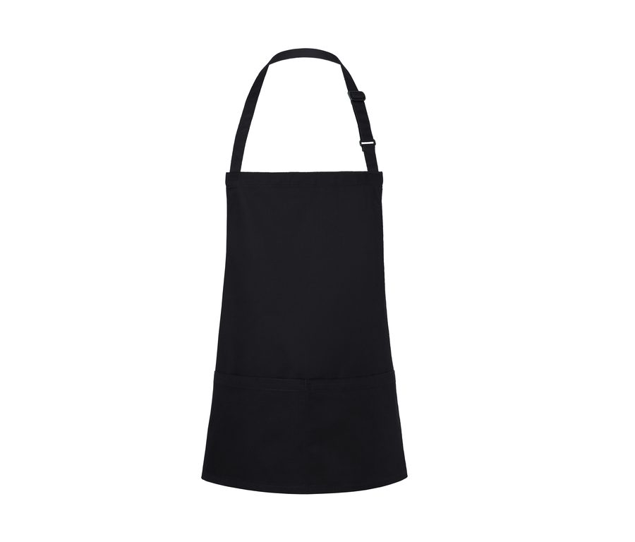 Short Bib Apron Basic with Buckle and Pocket — Farbe BLACK