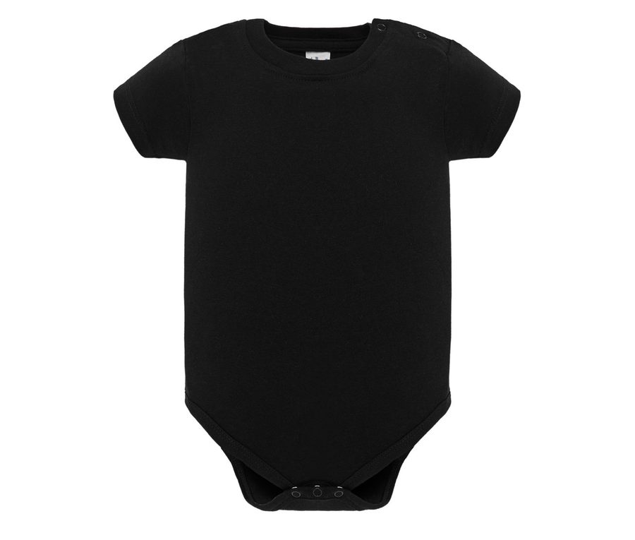 SINGLE JERSEY BABY BODY — Farbe BLACK