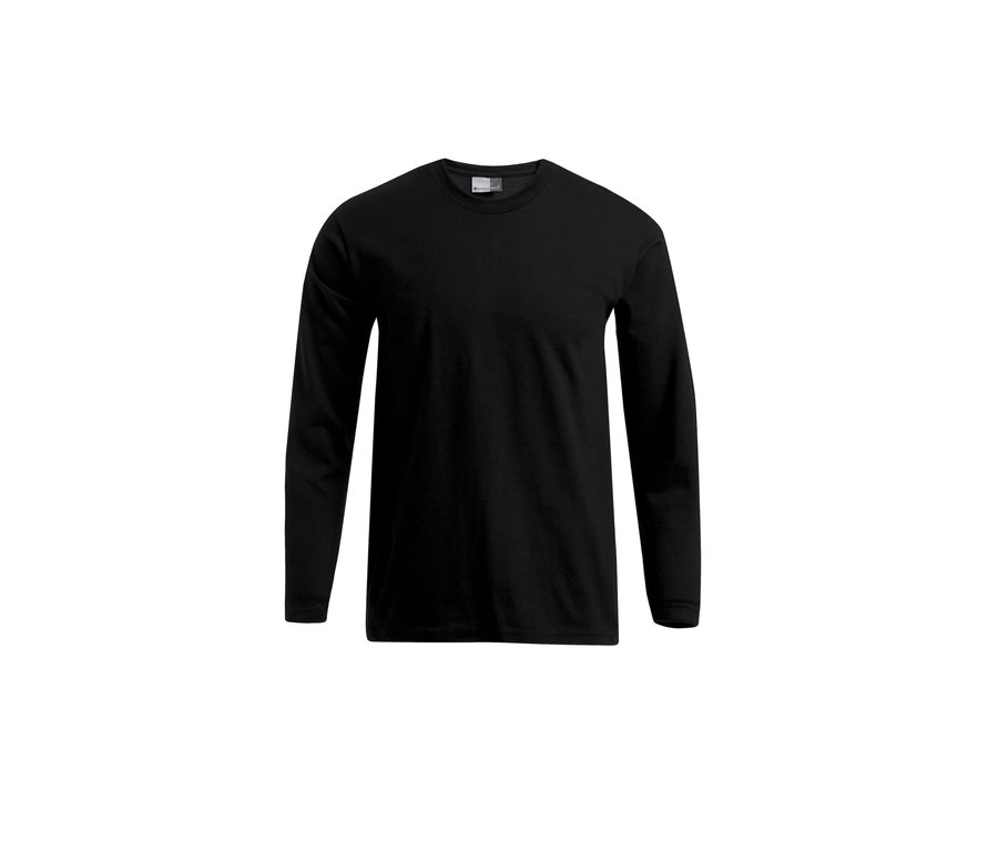 MEN’S LONG SLEEVE PREMIUM-T — Farbe BLACK