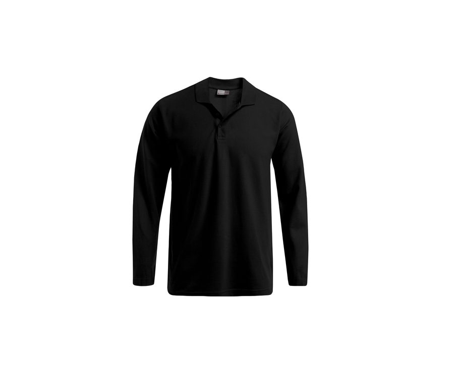 MEN’S LONG SLEEVE HEAVY POLO — Farbe BLACK
