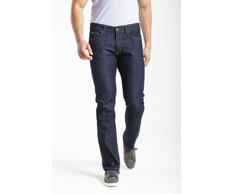 MEN'S WASHED STRAIGHT LEG FIT JEANS — Farbe BLUE