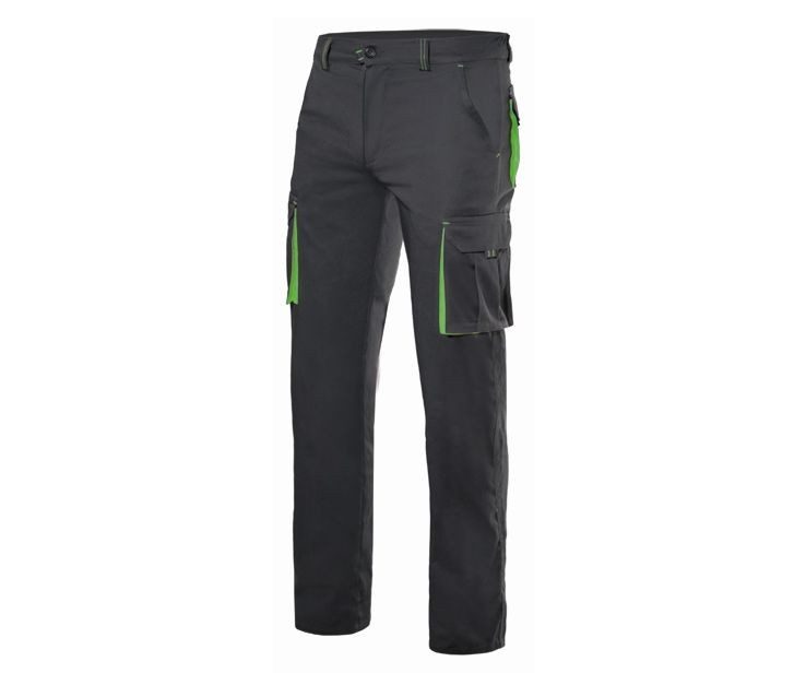 TWO-TONE STRETCH TROUSERS — Farbe BLACK / LIME