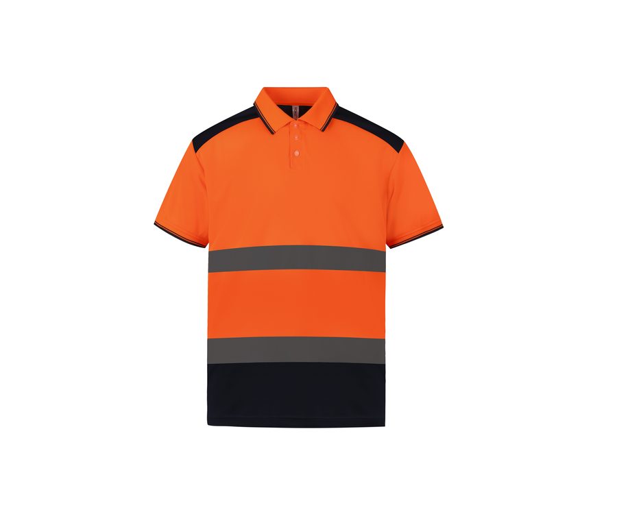 HI-VIS 2-TONE POLO SHIRT — Farbe HI VIS ORANGE / NAVY