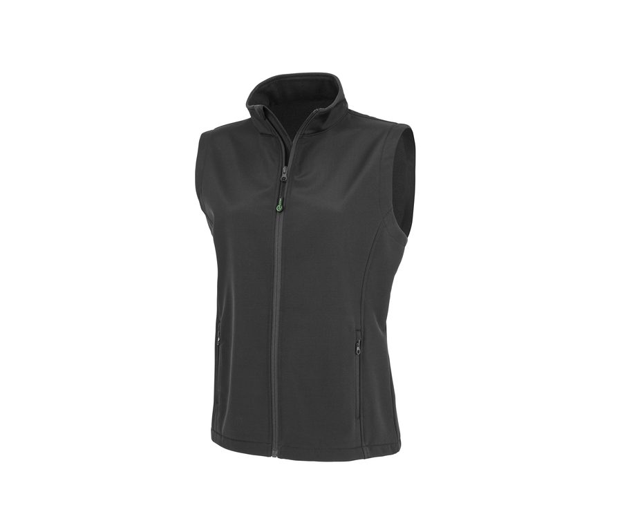 WOMENS RECYCLED 2-LAYER PRINTABLE SOFTSHELL BODYWARMER — Farbe BLACK