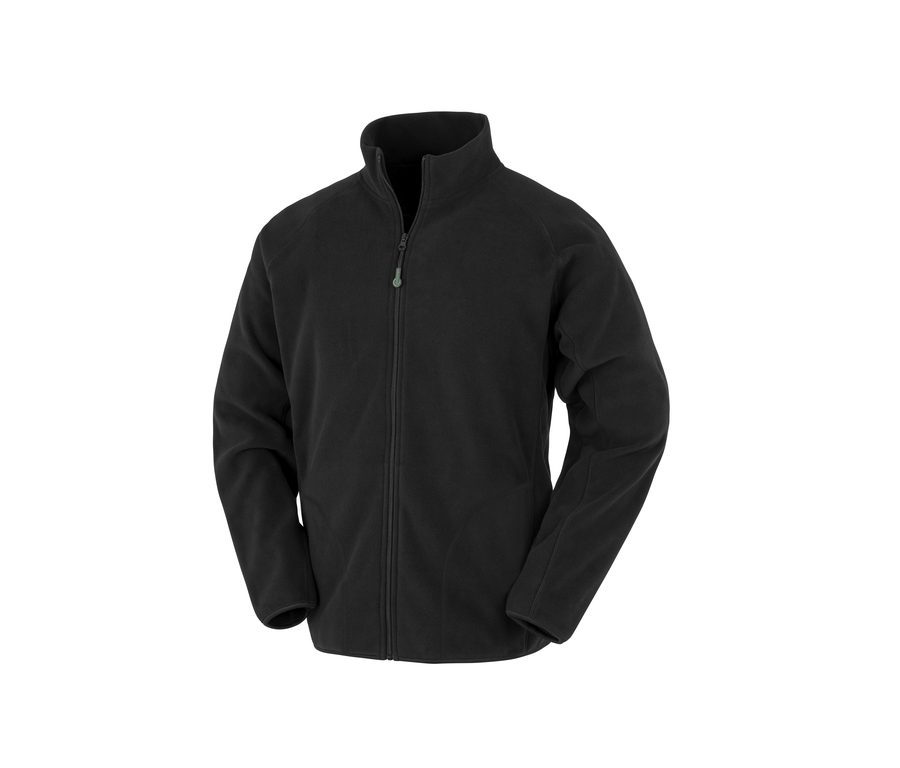 RECYCLED MICROFLEECE JACKET — Farbe BLACK
