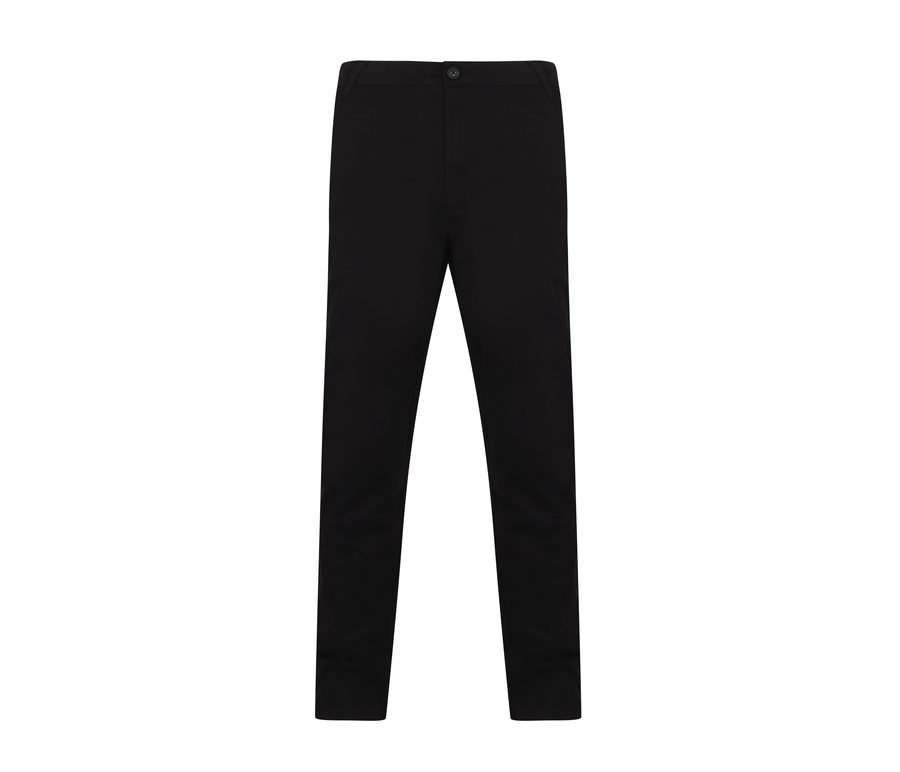 MEN'S STRETCH CHINO WITH FLEX WAISTBAND — Farbe BLACK