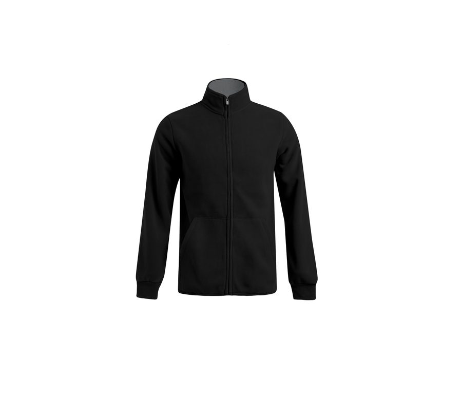 Men’s Double Fleece Jacket — Farbe BLACK / LIGHT GREY