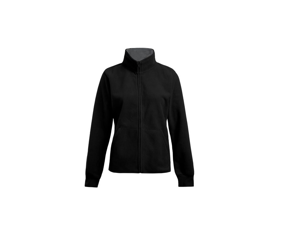 Women’s Double Fleece Jacket — Farbe BLACK / LIGHT GREY