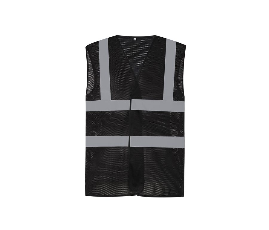 TOP COOL OPEN MESH 2 BAND AND BRACES WAISTCOAT — Farbe BLACK