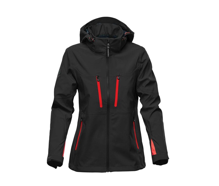 W'S PATROL SOFTSHELL — Farbe BLACK / BRIGHT RED