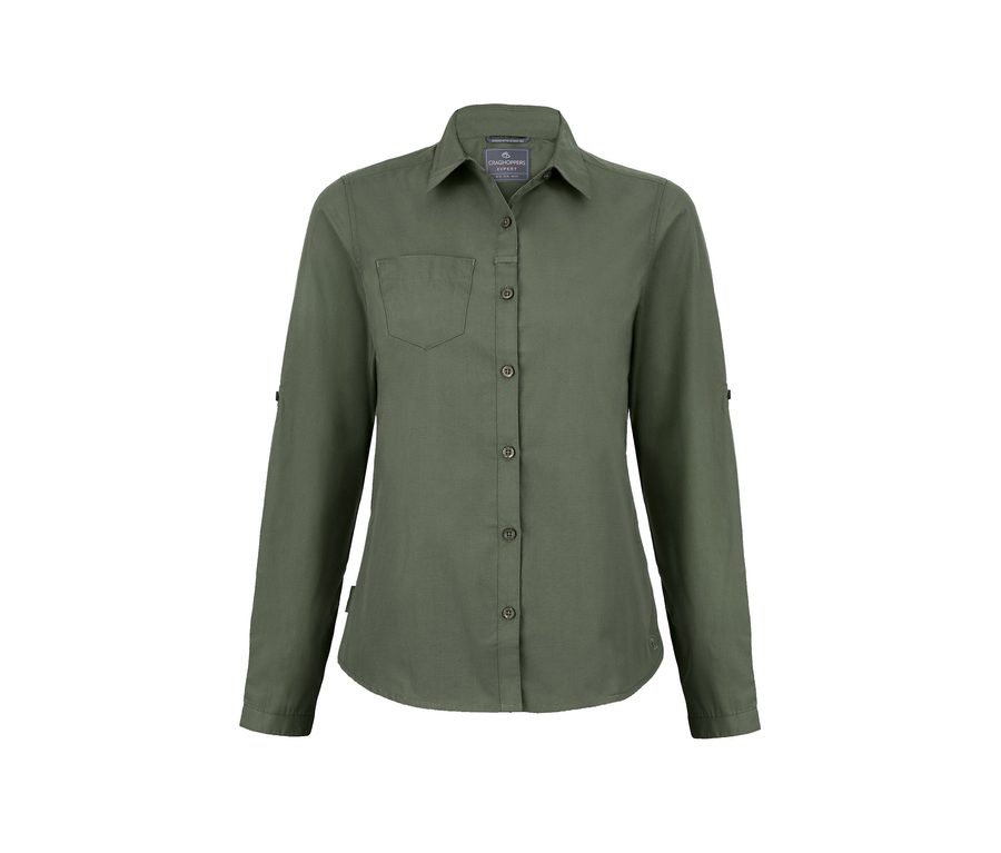 EXPERT WOMENS KIWI LONG SLEEVED SHIRT — Farbe DARK CEDAR GREEN