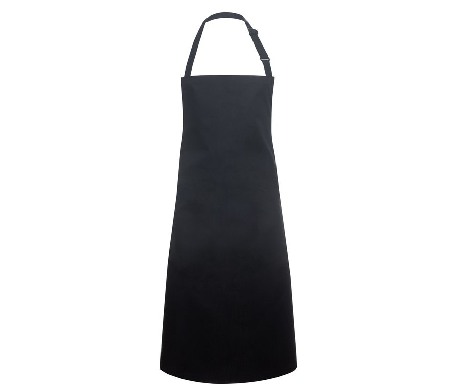 WATER-REPELLENT BIB APRON BASIC WITH BUCKLE — Farbe BLACK