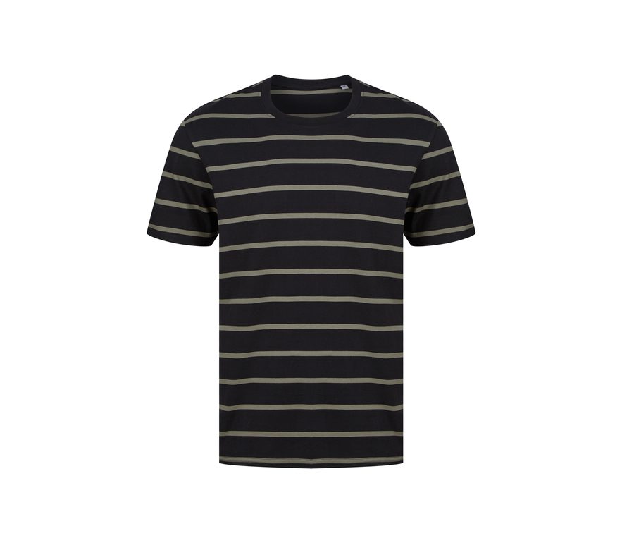 STRIPED T — Farbe BLACK / KHAKI