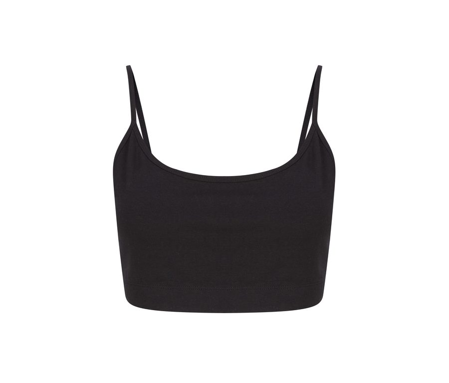 WOMEN'S SUSTAINABLE FASHION CROPPED TOP — Farbe BLACK