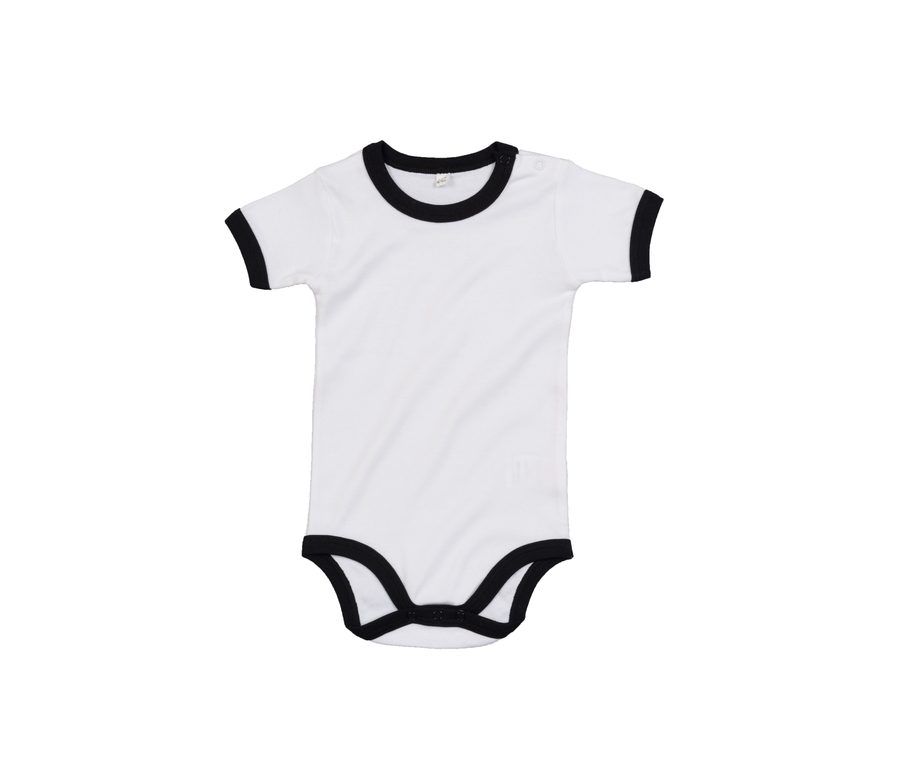 BABY RINGER BODYSUIT — Farbe WHITE / BLACK