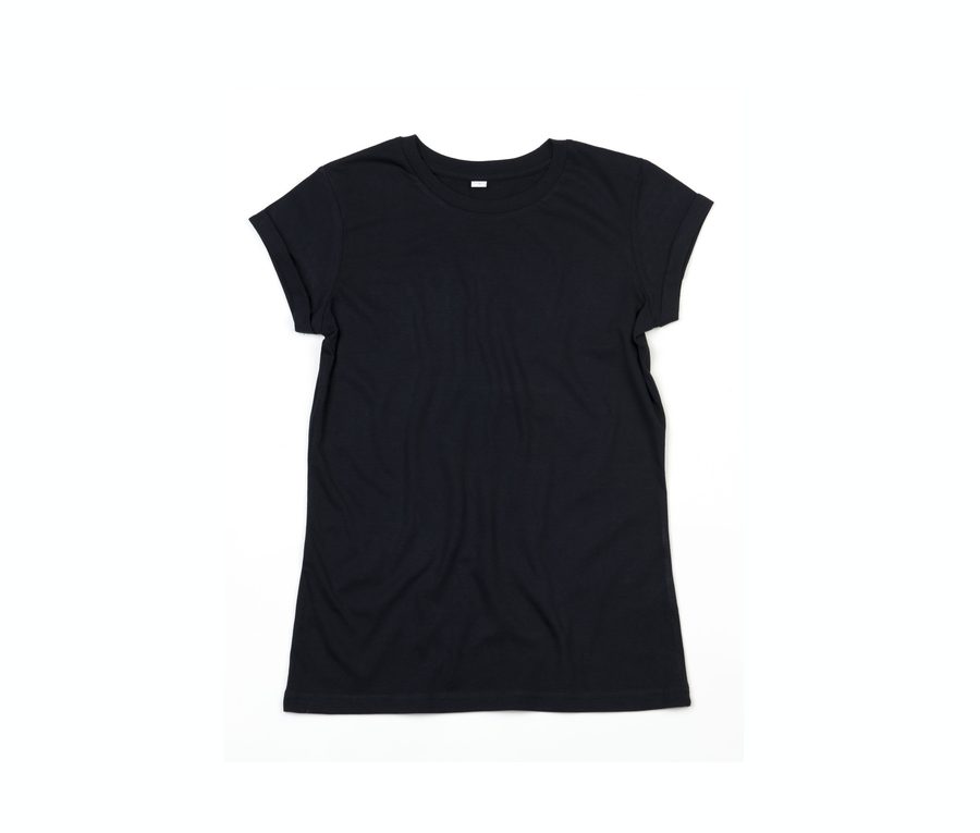 WOMEN'S ROLL SLEEVE T — Farbe BLACK