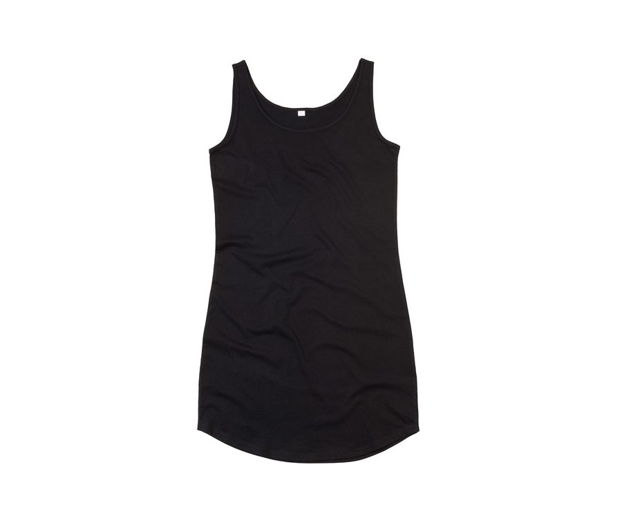 CURVED VEST DRESS — Farbe BLACK