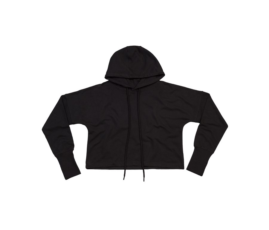 CROPPED HOODIE — Farbe BLACK
