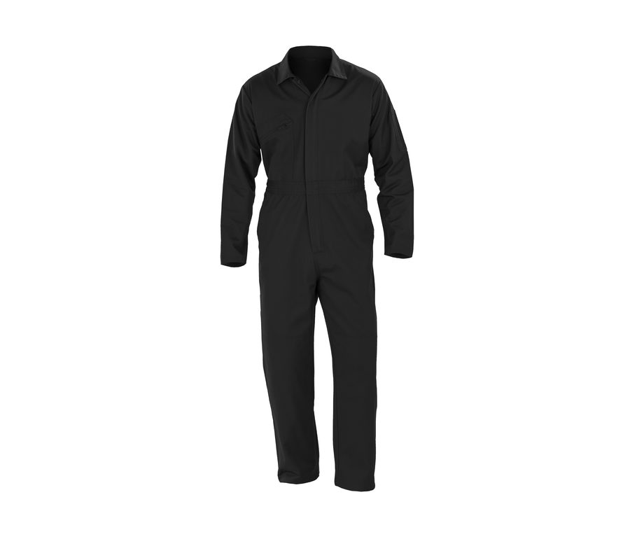 RECYCLED ACTION OVERALL WITH ZIP FRONT — Farbe BLACK