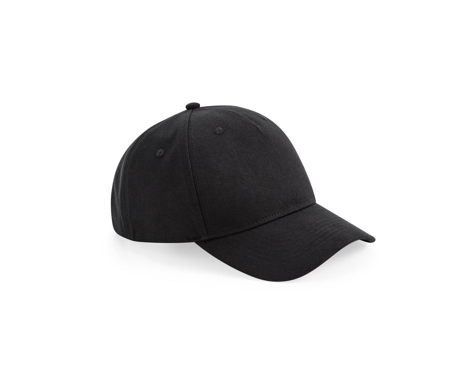 EARTHAWARE® ORGANIC COTTON 5 PANEL CAP — Farbe BLACK