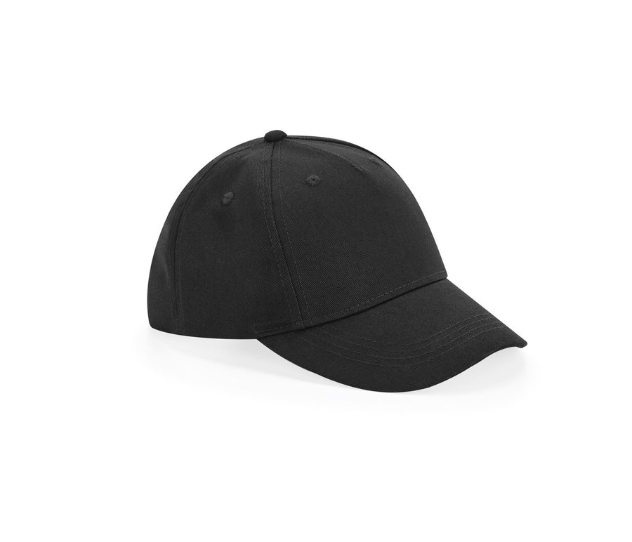 JUNIOR ORGANIC COTTON 5 PANEL CAP — Farbe BLACK