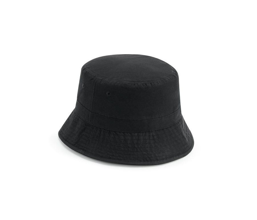 RECYCLED POLYESTER BUCKET HAT — Farbe BLACK