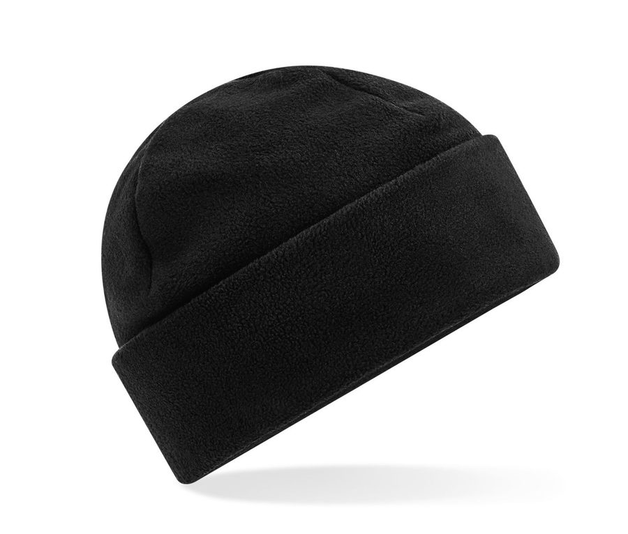 RECYCLED FLEECE CUFFED BEANIE — Farbe BLACK