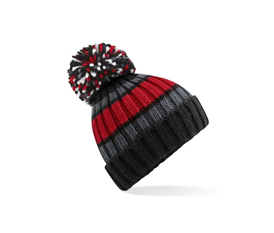 HYGGE STRIPED BEANIE — Farbe BLACK CHERRY