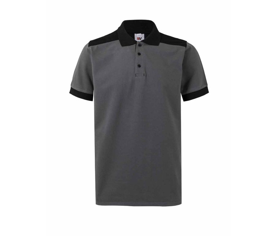 TWO-TONE STRETCH POLO SHIRT — Farbe GREY / BLACK