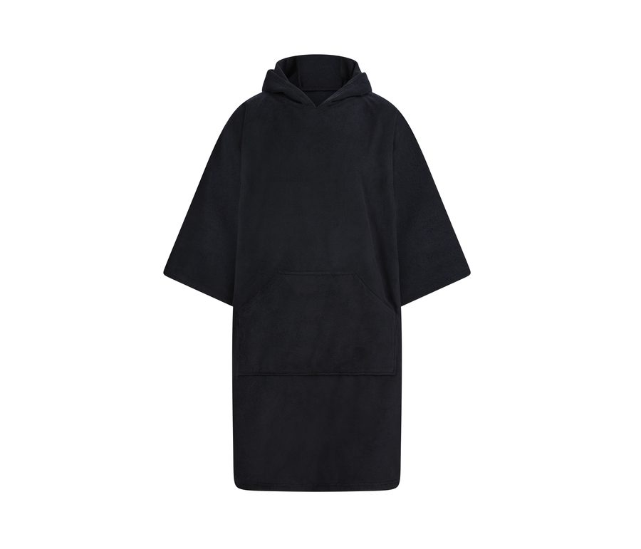 ADULTS' TOWELLING PONCHO — Farbe BLACK