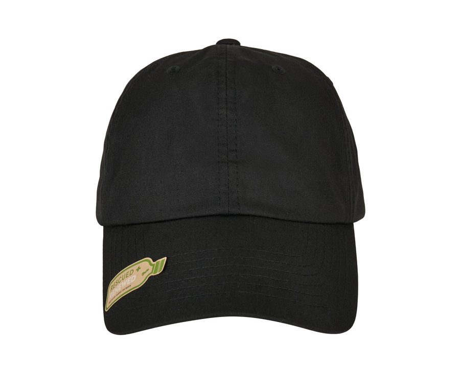 RECYCLED POLYESTER DAD CAP — Farbe BLACK