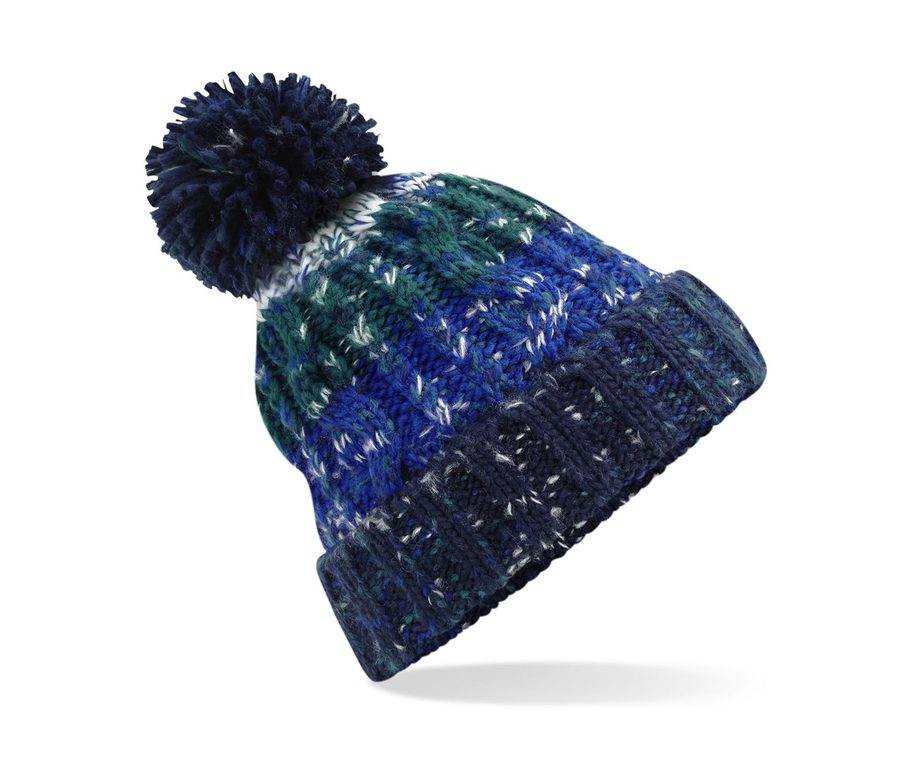 CORKSCREW POM POM BEANIE — Farbe ALPINE BLUES