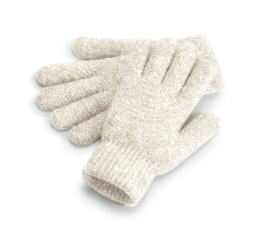 COSY RIBBED CUFF GLOVES — Farbe ALMOND MARL
