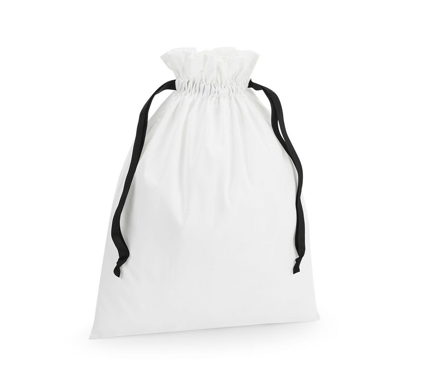 COTTON GIFT BAG WITH RIBBON DRAWSTRING — Farbe SOFT WHITE / BLACK