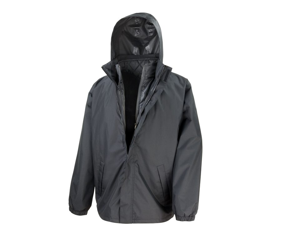 3-IN-1 JACKET WITH QUILTED BODYWARMER — Farbe BLACK
